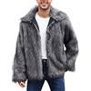 KHIRVWL Giacche e Cappotti da Uomo di Pelliccia Sintetica da Uomo Morbido Cappotto di Peluche Cardigan in Pelliccia Sintetica Cappotto Spessa Caldo Manica Lunga Invernale Giubbotto Parka Addensato Giacche