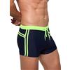 Arcweg Costume da Bagno Uomo Coulisse Pantaloncini Calzoncini da Bagno Elastico a Vita Bassa Boxershorts Slip Nuoto Spiaggia Mare Piscina Verde Fluorescente + Blu Navy XL(EU)