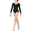 Prime fashions - Body a maniche lunghe da ragazza e donna - Nylon lucido - Vestibilità comoda
