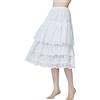 BEAUTELICATE Sottogonna da Donna Cotone Corto Lungo Sottoveste a Gonna con Pizzo Vintage Sottoveste Vita Elastico Avorio 75 cm