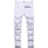 JENY-LUCK Jeans da uomo slim fit elasticizzati strappati a tubo per uomini, effetto consumato rovinato regular a gamba dritta moda comfort vita flessibile pantaloni jeans, adolescenti moda casual skinny cargo