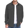 QUNERY Camicia Velluto Uomo Maniche Lunghe Cappotti Casual Button-Down Camicia Autunno Inverno con Tasche Camicie