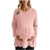 GMQWRK Maglioni Premaman Donna a Maniche Lunghe Girocollo Maglione in Maglia Camicie da Gravidanza Top Premaman a Manica Lunga Bluse Longline Felpe Maglione a Tunica Top Casual a Vestibilità Sciolta