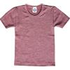 Cosilana, Maglietta intima per bambini a maniche corte, 45% cotone KBA, 35% lana kbT, 20% seta, rosso vivo, 104