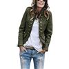 Tomwell Donna Blazer Aperto con Manica a 3/4 Lunga Colletto Elegante Business Blazer Top Slim Fit Tailleur Giacca 1 Army Green XS