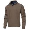 MeiLayM Maglioni Uomo Invernali con Collo Alto Pullover in Pile Zip 1/4 Maglione Slim Leggero Maglia Caldo Lunga Manica Felpa Basic Casual Sweater Kaki,XXL