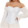 Generisch Biancheria intima da sposa Body Slimming Top da donna con chiusura lampo in vita Cincher corsetto elegante modellante camicetta snellente biancheria intima da donna, bianco, S