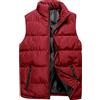 ORANDESIGNE Gilet di Piumino Uomo Casual Senza Maniche Corto Giubbotto Giù Ultraleggeri Caldo Gilet Imbottito Uomo Autunnali Autunno Invernali Giacche Slim Fit Giacca Parka Cappotto B Vino Rosso, 3XL