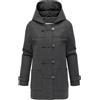 Ragwear Cappotto invernale da donna, leggero, corto, effetto lana, con chiusura lampo e bottoni, in stile Duffle, parka Duffina YOUMODO XS-3XL, grigio, XS