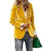 ORANDESIGNE Giacca da Donna in Velluto Blazer Casual da Lavoro e Ufficio a Maniche Lunghe B Giallo M