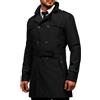 Runcati Trench Coat Uomo Slim Fit Doppio Petto Cappotto di Medio Lungo Classico Business Casual Coat Autunno Antivento Cappotto