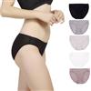 MOONSIYU 5 paia di mutandine da donna in pura seta naturale, molto morbide, sottili, traspiranti, lisce e sane, Colore: A., S