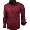 Baxboy R-44, camicia da uomo a maniche lunghe, slim fit, facile da stirare, per lavoro, matrimonio, tempo libero Bordeaux L