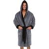 OBiQuzz Accappatoio da uomo con cappuccio, vestaglia da sauna, extra morbido, biancheria da notte e accappatoio, accappatoio lungo con tasche, kimono da notte in elegante microfibra loungewear,