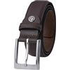 Lindenmann cowhide belt men, belt men leather 35 mm wide, belt men, cowhide belt dark brown, Größe/Size:95, Farbe/Color:marrone