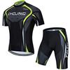 JPOJPO Set da ciclismo da uomo con maglia a maniche corte e top riflettenti, ad asciugatura rapida+pantaloncini imbottiti 5D S-3XL