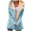 OBiQuzz Giacca invernale da donna, in jeans, foderata, con pelliccia, cappotto, giacca invernale calda in denim, con tasche, top outwear giacca in pile, cappotto, giacca per le mezze stagioni, giacca con