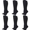 Zingso Calze a compressione per donne e uomini, 2 paia di calze a compressione da 20 a 25 mmHg, per sport, atletica, edema, diabetica, vene varicose, viaggi, gravidanza, colore nero., Large/X-Large