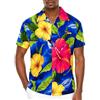 King Kameha Funky Camicia-Hawaiana Uomo Manica-Corta Elegante Palme Tropicali Grande-Fiore Unisex