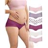 Intimate Portal Mutande Gravidanza Cotone Taglio U Culotte Premaman 6 Pack | Traspirante Vita Bassa Mutandine Gravidanza Post Parto Donna, Boxer Maternità Morbida Senza Pressione, Tassello 100% Cotone