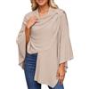 Generisch Poncho, da donna, in tinta unita, elegante, maglione, regalo, cardigan con parte anteriore incrociata, cappotto antivento con frangia, cappotto sciallato, poncho lavorato a maglia