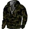 Generic Felpa con cappuccio mimetica classica da uomo, pullover mimetico verde militare, felpa tattica con cappuccio, giacca in pile da caccia con cerniera, felpa con cappuccio con motivo bosco, maglione