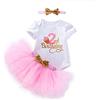 UUAISSO Neonate Il Mio 1° Compleanno Abiti Manica Corta Torta Smash Gonna Paillettes Tutu Abito da Principessa Set di Abbigliamento