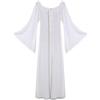BLESSUME Abito da donna medievale Renaissance bianco M