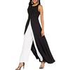 shownicer Tuta da Donna Manica Singola Stampa Tuta a Vita Alta Casual Elegante Tutine Lunghi Intere Pantaloni a Gamba Larga Jumpsuits Rompers Overalls A Nero M