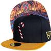 Capiche [99+ Varianti] Cappellino Snapback per Bambini Holiday Feast - Cappello Nero con Ricamo Bastoncino di Zucchero, Falda Glitterata Dorata, Decorazione sottovisiera Sala da Pranzo Festiva