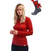 Merino.tech Maglia Termica Donna Lana Merinos - 100% Lana Merino + Calzini (Large, 250 Cherry Red)