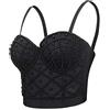 Woboren Reggiseno da donna clubwear party punk gotico corsetto punk corsetto push-up con strass diamante