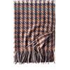 CAMILIFE Donna Sciarpa Tessuta in Imitazione Cashmere Sciarpa Grande Shawl Largo con Frange Elegante Caldo per l'inverno Classica Pied de Poule + Motivo a Quadretti 70×180cm - Marrone Scuro & Marrone-arancio