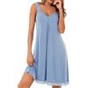 Uniexcosm Pigiama Sexy Abito da Notte Senza Maniche Camicia da Notte Donna Senza Manich Sottoveste Donna Sexy Azzurro M