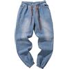 WWricotta Jeans Casual da Uomo con Lacci Elastici sovradimensionati da Strada da Uomo