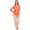 TRAMAS+ Pigiama Donna 100% Cotone, Pigiama Lungo Donna, Completo Maglia Maniche Lunghe e Pantaloni Lunghi con Vita Regolabile - S, Raya Mozarabe Caldera