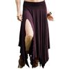 ORANDESIGNE Donna Gonna Lunga Estiva Boho con Orlo Asimmetrico Gonna Fluida Casual a Vita Alta con Coulisse B Viola XS