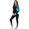Odizli Costume da bagno da donna con coppe a maniche lunghe, chiusura lampo, lungo, in neoprene, da surf