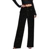 Generisch Pailetten - Pantaloni da donna con glitter metallizzati e brillanti, a gamba larga, a vita alta, eleganti, lunghi con brillantini, per il tempo libero, da discoteca, da discoteca