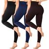 Sinophant - Leggings da donna, a vita alta, opachi, neri, per palestra, yoga, sport, confezione da 3