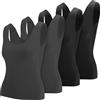 Toulite 4 Canotte Termiche da Donna, Biancheria Intima Senza Maniche, Canottiera in Cotone Caldo, Nero, Grigio Ferro, L