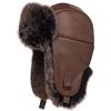 Futrzane Cappello di Pelle con Paraorecchie - Berretto Uomo Aviatore Pelliccia (S, Marrone - Marrone Siberian)