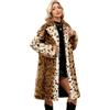 Generisch Cappotto in pelliccia sintetica da donna, leopardato, invernale, lungo, caldo, morbido, parka in pelliccia sintetica, motivo leopardato, cappotto in finta pelliccia, spesso giacca per le