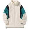 GURUNVANI Guruvani Giacca da uomo patchwork con cerniera completa, giacca a vento vintage varsity, L