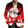 Foweknow Blazer da Uomo in Cord per Natale con Motivo Natalizio Giacca in Cord Uomo Giacca Invernale da Uomo Giacca da Suit Giacca da Anzugmantel Business Blazer Natalizio Sportivo Outfit Festivo
