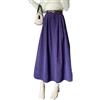 FZKun Elegante gonna lunga in cordino per donna, elasticizzata, vita alta, linea A, gonna maxi in cordino, autunno, inverno, gonna svasata, 63, M