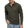 Comilaka Uomo Polo Manica Lunga Velluto a Coste Casual Poloshirt Autunno Inverno Top retrò Camicia