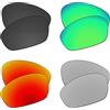 EZReplace Lenti di ricambio per occhiali da sole Oakley Straight Jacket 2007 (lenti polarizzate), Carbon Black + Spring Green + Fire Red + Metal Silver, Taglia unica