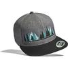 Baddery Outdoor cap: Woodlands - Flexfit Classic Snapback Basecap con Ricamo Berretto Cappello Regalo Uomini Donne - Sport Arrampicare Montare Boulder Alpinismo Trekking Montagna (Grigio)