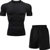 Dinint Tuta Fitness 2 Pezzi da Uomo Maglietta sportiva a maniche corte T-Shirt sportive Set da uomo Compression Set Uomo Tuta Sportivi Uomo Estiva Palestra Tuta da Fitness ad Asciugatura Rapida per Uomo